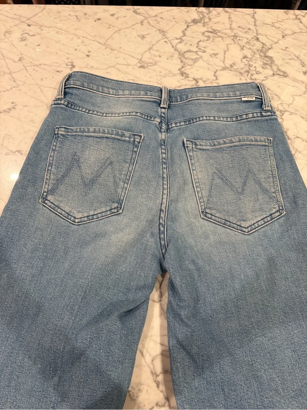 MOTHER Light Blue Wide Leg Jeans